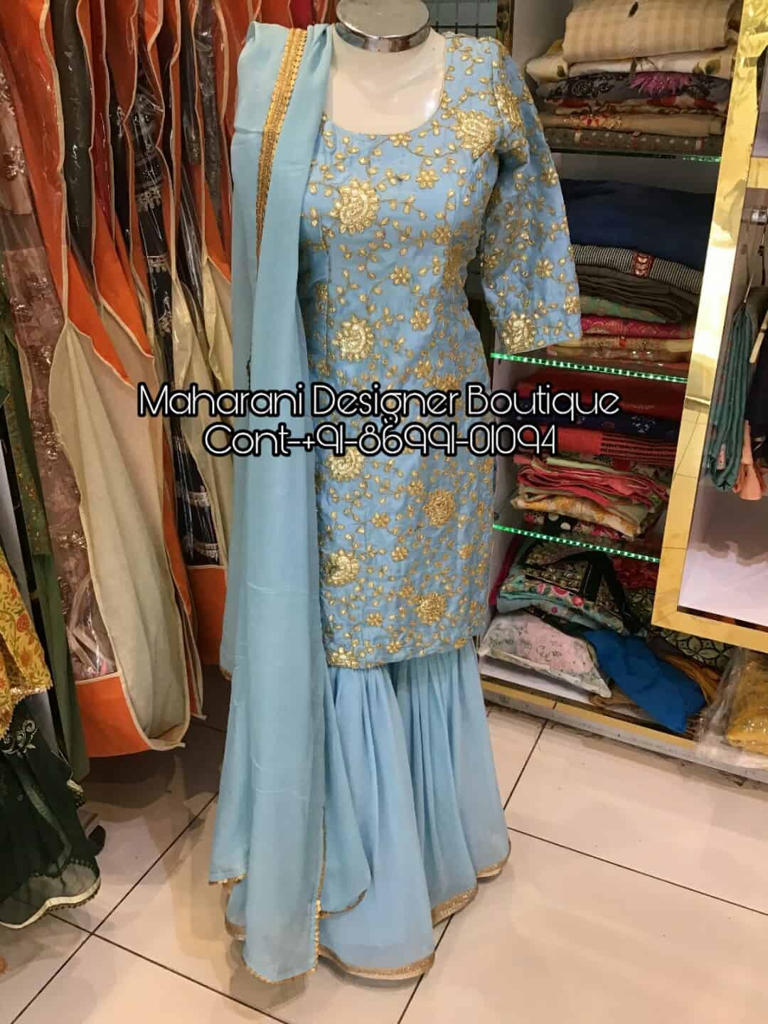 Buy Turquoise Blue Sharara Suit online-Karagiri