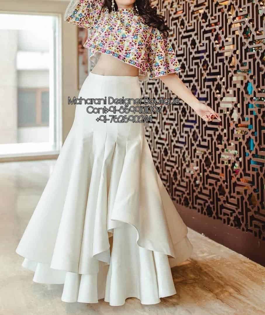 White Floral Printed Semi-Stitched Lehenga Choli with Sequence embroidery  Work With Dupatta - ShopGarb - 4148896