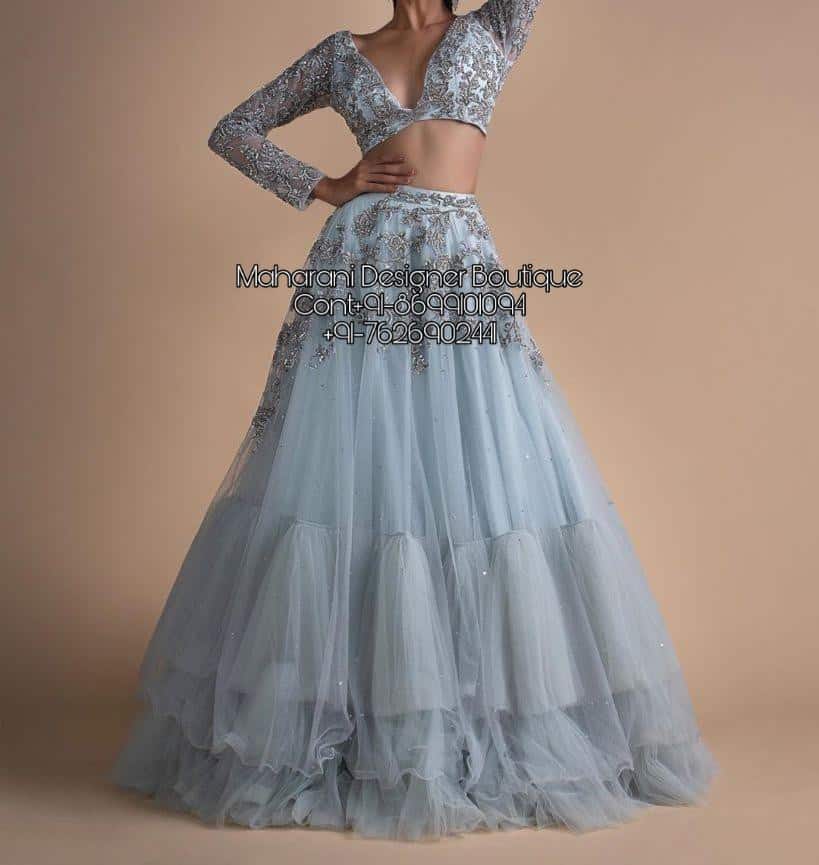Shop Blue Georgette Thread Embroidered Lehenga Choli Party Wear Online at  Best Price | Cbazaar
