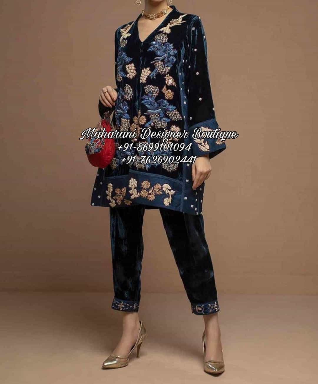 Pakistani Velvet Designer Suits Online | Maharani Designer Boutique
