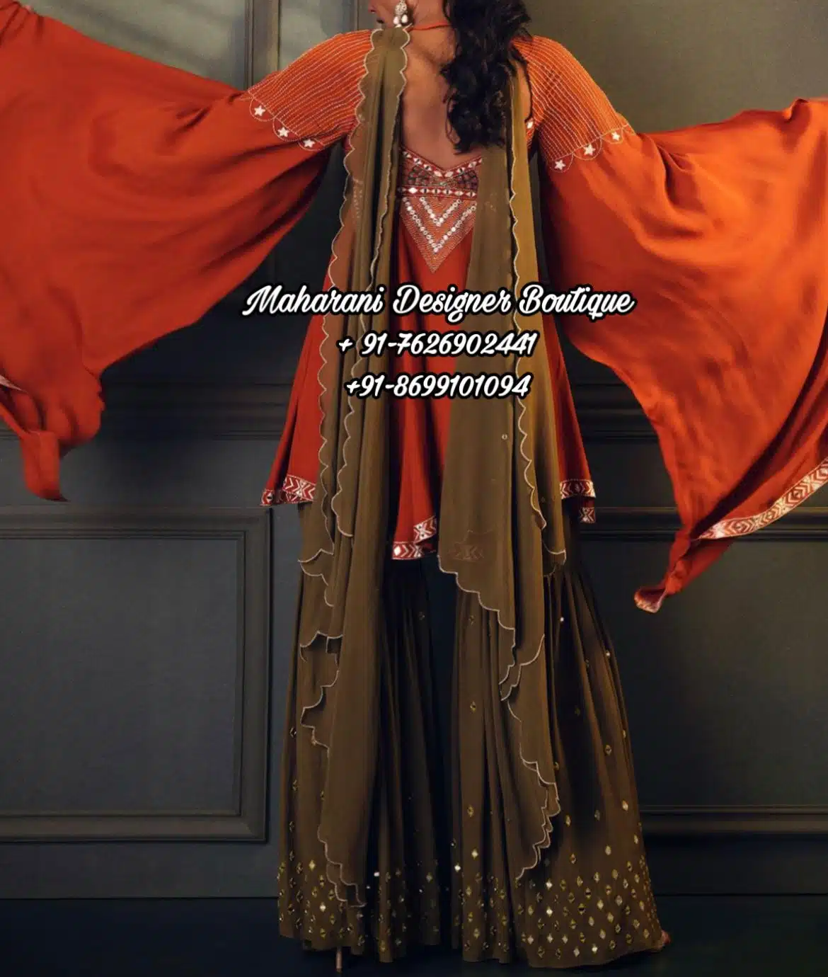 silk punjabi sharara suit design