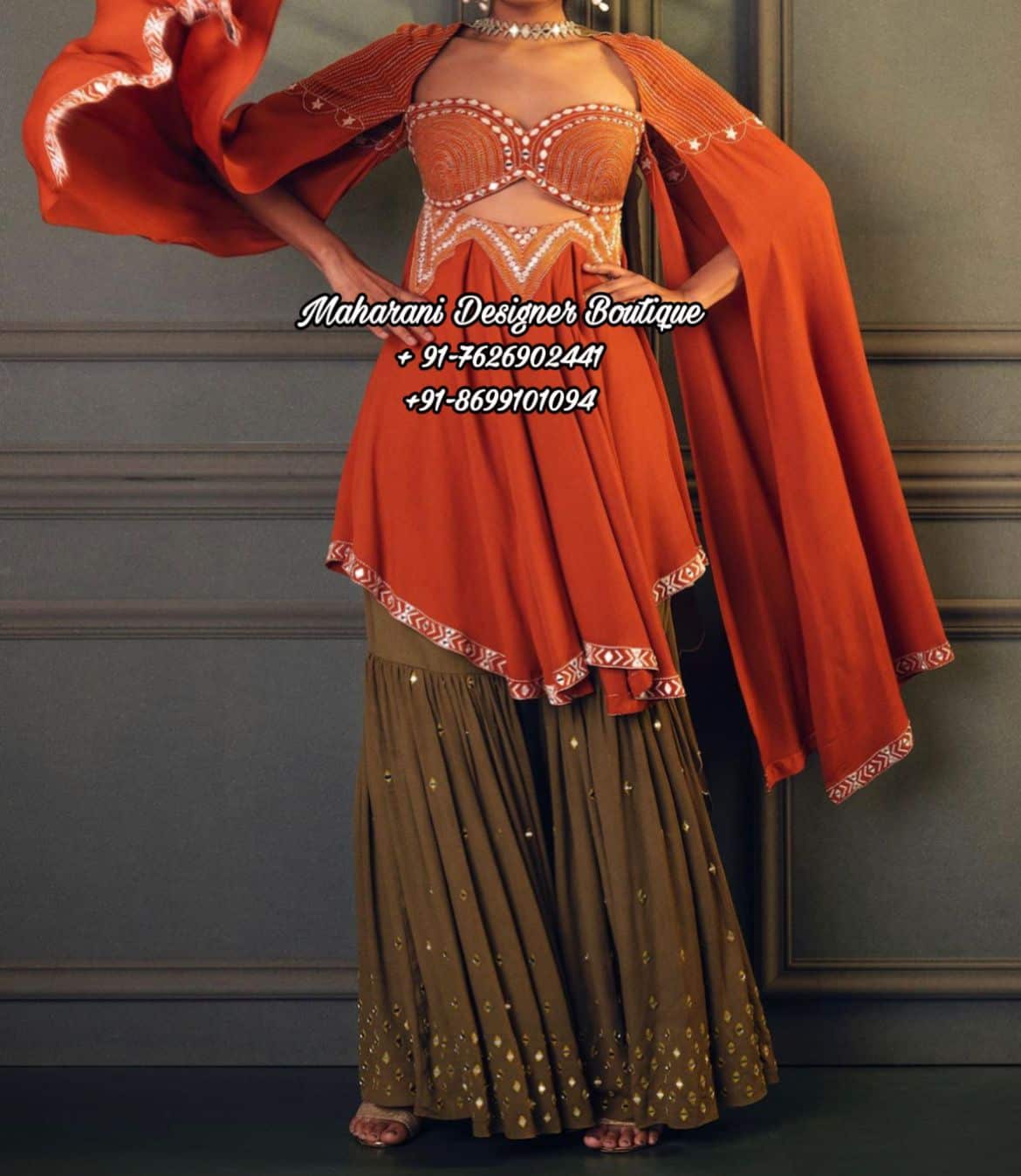 silk sharara suit design
