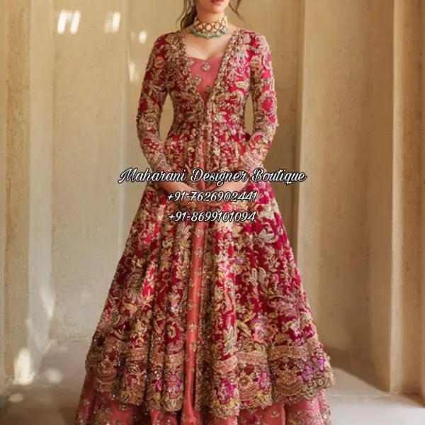 open lace back dress Buy Pakistani Wedding Party Dress for Ladies Online – Nameera by Farooq main image 1
