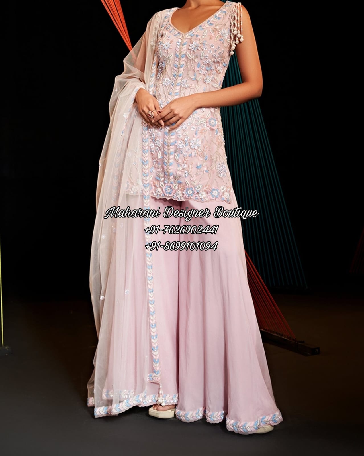open lace back dress Lilac Anarkali Party Wear Pakistani Dress main image 1