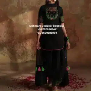 Black Punjabi Suit, Hand Embroidered Punjabi Suit, Floral Punjabi Suit, Boutique Punjabi Suit, Punjabi Suit UK, Punjabi Suit USA, Punjabi Suit Canada, Wedding Punjabi Suit, Palazzo Suit for Women, Designer Ethnic Wear.