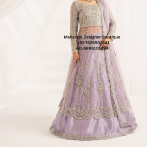 Lavender Silver Embroidered Lehenga Choli Step into elegant ethnic fashion with this Lavender Silver Embroidered Lehenga Choli, a graceful ensemble created for weddings, receptions, festive celebrations and special occasions. The soft lavender colour gives the outfit a sophisticated and feminine appearance, while the detailed silver embroidery adds a luxurious touch. The ensemble features a beautifully embellished long-sleeve blouse, a flowing lavender lehenga skirt and a matching sheer dupatta. Moreover, the coordinated silver embroidery throughout the outfit creates a refined and harmonious look. The delicate pastel colour makes this lehenga an excellent choice for women who prefer soft, contemporary bridal and occasion wear. Furthermore, the intricate floral and ornamental embroidery adds traditional Indian character while maintaining an elegant modern appearance. Elegant Lavender Colour The soft lavender shade creates a fresh and sophisticated appearance. In addition, its pastel tone makes the outfit versatile for both daytime and evening celebrations. The lavender base pairs beautifully with: Silver jewellery Diamond-style accessories Pearl jewellery Crystal earrings Silver heels Embellished clutch Pastel makeup Therefore, this lehenga can easily be styled for a variety of wedding and festive occasions. Intricate Silver Embroidery The detailed silver embroidery is one of the most striking elements of this ensemble. The blouse features dense ornamental embroidery across the bodice and sleeves, while the lehenga showcases floral motifs, delicate vertical detailing and an elaborate scalloped border. Moreover, the embroidery creates beautiful texture across the pastel fabric without overpowering the soft lavender colour. Flared Lavender Lehenga The full-flare skirt creates a graceful and feminine silhouette. The lower hem is finished with an elaborate silver embroidered border that beautifully frames the lehenga. As a result, the skirt looks especially elegant while walking, posing or dancing. The flowing silhouette makes it suitable for: Wedding receptions Engagement parties Sangeet events Mehndi celebrations Bridesmaid styling Wedding guest outfits Festive celebrations Evening parties Embellished Blouse The matching blouse features intricate silver embroidery and full-length sleeves. Its structured appearance beautifully balances the flowing lehenga. Furthermore, the detailed neckline and sleeves allow the outfit to look elegant even when styled with minimal jewellery. For a glamorous occasion look, pair it with statement earrings and a delicate bracelet. Matching Sheer Dupatta The coordinating lavender dupatta adds softness and movement to the complete outfit. Its sheer appearance allows the embroidery and colour of the lehenga to remain visible while adding an elegant finishing layer. Additionally, the dupatta can be draped over one shoulder, across both shoulders or traditionally over the head. Perfect Indian Wedding Outfit This lavender Indian wedding lehenga is ideal for women looking for a sophisticated alternative to traditional red and maroon wedding colours. Its pastel palette works beautifully for modern weddings, daytime ceremonies and elegant reception celebrations. However, it can also be styled for evening events by adding statement jewellery and glamorous makeup. Lavender Lehenga for UK, USA & Canada For customers searching for a lavender lehenga UK, this style offers a beautiful option for South Asian weddings and celebrations. For customers in the USA and Canada, the outfit can be styled for Indian weddings, receptions, engagement parties and cultural celebrations. The versatile pastel shade works particularly well with modern wedding décor and contemporary photography. Styling Suggestions Jewellery Choose silver, diamond-style or pearl jewellery to complement the embroidery. For a more traditional appearance, add a statement necklace and matching earrings. Alternatively, choose oversized earrings and skip the necklace for a modern minimalist look. Footwear Complete the outfit with: Silver heels Crystal embellished sandals Nude heels Metallic juttis Embellished Punjabi juttis Makeup A soft glam makeup look can complement the lavender colour beautifully. Consider: Glowing base Soft mauve eyeshadow Defined eyeliner Rosy blush Highlighter Pink or mauve lipstick Consequently, the makeup enhances the pastel colour without competing with the detailed embroidery.