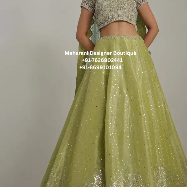 Royal Pistachio Green Sequin Embroidered Lehenga Choli Set Celebrate elegance with the Royal Pistachio Green Sequin Embroidered Lehenga Choli Set, an exquisite designer ensemble created for women who appreciate luxury, craftsmanship, and timeless ethnic fashion. Moreover, this premium outfit combines a beautifully hand-embroidered blouse, a sparkling sequin-embellished lehenga, and a coordinated dupatta to create an effortlessly glamorous bridal and festive look. The elegant pistachio green shade represents freshness, sophistication, and modern bridal style. Furthermore, the shimmering sequins catch the light beautifully, creating a graceful sparkle with every movement. As a result, this lehenga becomes an ideal choice for weddings, engagement ceremonies, receptions, sangeet nights, cocktail parties, destination weddings, and festive celebrations. Whether you're celebrating your wedding in London, attending an engagement in Toronto, or dressing for a reception in New York, this luxury lehenga ensures you make a memorable entrance. Premium Hand Embroidery & Sequin Work Every detail of this designer lehenga reflects exceptional craftsmanship. Additionally, the blouse features intricate hand embroidery enhanced with shimmering sequins, beads, and delicate embellishments that create a luxurious finish. In addition, the flowing lehenga is decorated with elegant sequin work that adds depth, texture, and sparkle without overwhelming the design. Therefore, the complete outfit offers a refined and sophisticated appearance suitable for grand occasions. Designer Blouse The fitted blouse is tailored to provide a flattering silhouette while ensuring comfort. Features Premium hand embroidery Elegant neckline Contemporary designer fit Sequin embellishments Boutique-quality stitching Comfortable construction Luxury finishing Furthermore, the blouse beautifully complements the flowing lehenga to create a balanced and elegant bridal look. Graceful Flared Lehenga The voluminous lehenga is designed to create graceful movement and timeless elegance. Features Full flared silhouette Lightweight premium fabric Sparkling sequin embellishments Comfortable waistband Elegant drape Luxury boutique finish Consequently, the lehenga photographs beautifully and creates a stunning presence at weddings and celebrations. Matching Dupatta The coordinated dupatta completes the ensemble perfectly. Moreover, the elegant border detailing and subtle embellishments enhance the luxurious appeal of the outfit. Likewise, the lightweight fabric drapes gracefully, adding sophistication to every step. Perfect for Every Occasion This designer lehenga is ideal for: Bridal Wedding Reception Party Engagement Ceremony Sangeet Night Mehndi Function Cocktail Party Destination Wedding Wedding Guest Outfit Eid Celebration Diwali Festival Anniversary Celebration Luxury Photoshoots Cultural Events Festive Gatherings Bridal Fashion Events Finally, its timeless elegance makes it a treasured addition to every luxury ethnic wardrobe. Style It Beautifully Pair this elegant lehenga with: Polki jewellery Kundan necklace Diamond earrings Statement maang tikka Embellished heels Designer clutch Soft glam makeup Hollywood waves or a sleek bridal bun Similarly, keeping accessories balanced allows the intricate embroidery and shimmering sequins to remain the centre of attention. Why You'll Love This Outfit Elegant pistachio green colour Premium sequin embroidery Luxury bridal craftsmanship Designer boutique finish Comfortable all-day wear Perfect for weddings and festive occasions Timeless modern elegance Worldwide shipping available Perfect for Customers in the UK, USA & Canada This luxury lehenga is designed for brides and wedding guests looking for premium Indian ethnic wear in the UK, USA, and Canada. Whether you're attending a multicultural wedding, destination celebration, or festive event, this elegant outfit delivers exceptional quality, luxurious detailing, and timeless style. Care Instructions Dry clean only Store in a breathable garment bag Steam iron on low heat Handle embellished areas carefully Avoid bleach and harsh detergents Why Choose Maharani Designer Boutique? At Maharani Designer Boutique, we create exclusive bridal and festive wear that celebrates Indian craftsmanship with a modern touch. Moreover, every outfit is crafted using premium fabrics, luxurious embroidery, and expert tailoring to ensure exceptional quality. We proudly serve customers across the UK, USA, Canada, Australia, and Europe, offering boutique collections designed to make every celebration extraordinary. Pistachio Green Lehenga Choli, Designer Bridal Lehenga, Sequin Embroidered Lehenga, Wedding Lehenga for Women, Luxury Lehenga Choli, Engagement Lehenga, Reception Lehenga, Party Wear Lehenga, Bridal Boutique Lehenga, Indian Bridal Wear UK, Indian Bridal Wear USA, Indian Bridal Wear Canada, Designer Wedding Outfit, Luxury Ethnic Wear, Maharani Designer Boutique.