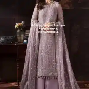 Royal Dusty Mauve Hand Embroidered Salwar Suit Set Elevate your ethnic wardrobe with the Royal Dusty Mauve Hand Embroidered Salwar Suit Set, a luxurious boutique creation designed for women who appreciate elegance, craftsmanship, and timeless fashion. Moreover, this premium outfit combines delicate hand embroidery, sophisticated tailoring, and graceful draping, making it an exceptional choice for weddings, festive celebrations, engagement ceremonies, receptions, Eid, Diwali, and family gatherings. The elegant dusty mauve colour offers a soft and luxurious appearance that complements every skin tone. Furthermore, the intricate embroidery throughout the kurta and dupatta showcases the beauty of traditional craftsmanship while embracing contemporary fashion trends. As a result, this designer salwar suit creates an effortlessly refined look for every special occasion. Whether you are attending a wedding in London, celebrating Diwali in Toronto, or dressing for a reception in New York, this outfit ensures you look graceful and feel comfortable throughout the day. Premium Hand Embroidery The beauty of this designer suit lies in its intricate handcrafted embroidery. Additionally, skilled artisans carefully create elegant floral motifs and detailed embellishments that add depth, texture, and sophistication to the overall design. In addition, the embroidery extends across the front panel, sleeves, borders, and dupatta, creating a cohesive and luxurious appearance. Therefore, every stitch reflects exceptional craftsmanship and boutique-quality finishing. Elegant Kurta Design The straight-cut kurta offers a flattering silhouette suitable for women of all ages. Moreover, the premium fabric drapes beautifully while allowing ease of movement. Key features include: Elegant round neckline Full-length embroidered sleeves Heavy floral embroidery Straight-cut silhouette Premium boutique finishing Comfortable fit Designer Palazzo Bottom The matching palazzo complements the embroidered kurta perfectly. Furthermore, its relaxed silhouette ensures comfort without compromising elegance. Features include: Wide-leg design Lightweight fabric Comfortable waistband Elegant finish Easy movement Embroidered Dupatta The coordinating embroidered dupatta completes the ensemble with effortless sophistication. Besides adding graceful movement, it enhances the overall luxury of the outfit and makes it ideal for bridal events and festive occasions. Perfect For This designer suit is ideal for: Wedding Functions Reception Parties Engagement Ceremonies Mehndi Sangeet Eid Celebrations Diwali Karwa Chauth Raksha Bandhan Anniversary Parties Family Gatherings Destination Weddings Festive Celebrations Cultural Events Formal Evening Parties Finally, this timeless outfit ensures you leave a lasting impression wherever you go. Why You'll Love This Outfit Premium hand embroidery Elegant dusty mauve colour Boutique-quality craftsmanship Comfortable all-day wear Luxurious festive look Perfect for weddings and celebrations Timeless ethnic elegance Worldwide shipping available Perfect for Customers in the UK, USA & Canada This luxury ethnic outfit is designed for women seeking premium Indian fashion abroad. Whether you're searching for designer salwar suits in the UK, party wear suits in the USA, or boutique ethnic wear in Canada, this elegant ensemble offers exceptional craftsmanship, timeless style, and premium quality. Care Instructions Dry clean only Store in a garment bag Steam iron on low heat Keep away from direct sunlight for prolonged periods Handle embroidered areas carefully Why Choose Maharani Designer Boutique? At Maharani Designer Boutique, every outfit is crafted with attention to detail, luxurious fabrics, and timeless artistry. Moreover, we specialize in premium ethnic wear for customers across the UK, USA, and Canada, offering elegant collections for weddings, festive occasions, and special celebrations. Our commitment to quality, craftsmanship, and customer satisfaction ensures that every purchase reflects sophistication and heritage. SEO Keywords Luxury Salwar Suit, Dusty Mauve Salwar Suit, Hand Embroidered Suit, Designer Salwar Suit, Party Wear Suit, Wedding Salwar Suit, Boutique Salwar Suit, Women's Ethnic Wear, Indian Suit UK, Indian Suit USA, Indian Suit Canada, Designer Pakistani Style Suit, Festive Salwar Suit, Embroidered Dupatta Set, Maharani Designer Boutique.