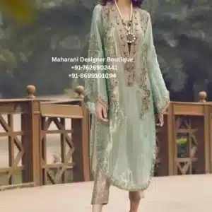 Royal Sage Green Hand Embroidered Kaftan Kurta Set Refresh your ethnic wardrobe with the Royal Sage Green Hand Embroidered Kaftan Kurta Set, a luxurious designer outfit created for women who appreciate timeless elegance and premium craftsmanship. Moreover, this sophisticated ensemble features intricate hand embroidery, flowing kaftan-inspired sleeves, a graceful straight-cut silhouette, and coordinated trousers, making it an exceptional choice for weddings, festive celebrations, receptions, and formal occasions. The soft sage green colour creates a refined and graceful look. Furthermore, the detailed embroidery around the neckline, sleeves, borders, and front panel showcases the beauty of traditional craftsmanship while adding a modern boutique finish. As a result, this outfit offers the perfect balance of luxury, comfort, and elegance. Whether you're attending a wedding in London, celebrating Eid in Toronto, or dressing for an engagement ceremony in New York, this designer kaftan suit helps you make a lasting impression. Premium Hand Embroidery The beauty of this designer outfit lies in its intricate handcrafted embroidery. Additionally, experienced artisans carefully create elegant floral and traditional motifs that enhance the overall appearance without overwhelming the design. In addition, the embroidery extends across the neckline, front panel, sleeves, cuffs, and borders to create a coordinated and luxurious finish. Therefore, every detail reflects boutique-quality craftsmanship. Elegant Kaftan-Inspired Design The flowing kaftan sleeves add effortless elegance while ensuring comfort throughout the day. Features Elegant V-neckline Hand embroidery Flowing kaftan sleeves Straight-cut silhouette Premium boutique stitching Lightweight luxurious fabric Comfortable fit Furthermore, the relaxed silhouette provides graceful movement, making this outfit ideal for long celebrations and formal events. Designer Trouser The coordinated trousers perfectly complement the embroidered kurta. Features Comfortable tailored fit Premium fabric Elegant finish Lightweight construction Easy movement Consequently, the complete outfit offers both sophistication and all-day comfort. Perfect for Every Occasion This luxury designer outfit is perfect for: Wedding Functions Reception Parties Engagement Ceremonies Mehndi Sangeet Eid Celebrations Diwali Karwa Chauth Raksha Bandhan Family Gatherings Anniversary Celebrations Cocktail Parties Destination Weddings Cultural Events Luxury Festive Wear Finally, its timeless elegance ensures that you feel confident and stylish wherever you go. Style It Beautifully Pair this elegant outfit with: Kundan jewellery Pearl necklace Statement earrings Embroidered heels Designer clutch Soft glam makeup Loose curls or a sleek bun Likewise, choosing minimal accessories allows the intricate embroidery to remain the focal point of your look. Why You'll Love This Outfit Elegant sage green colour Premium hand embroidery Modern kaftan silhouette Boutique-quality craftsmanship Comfortable all-day wear Lightweight luxury fabric Perfect for weddings and festive occasions Worldwide shipping available Perfect for Customers in the UK, USA & Canada Designed for women who appreciate premium ethnic fashion, this kaftan suit is an excellent choice for customers searching for designer Indian outfits in the UK, luxury ethnic wear in the USA, and boutique festive clothing in Canada. Moreover, its versatile design makes it suitable for multicultural weddings, festive celebrations, and elegant evening events. Care Instructions Dry clean only Steam iron on low heat Store in a garment bag Protect embroidered areas during storage Avoid bleach and harsh detergents Why Choose Maharani Designer Boutique? At Maharani Designer Boutique, we create luxury ethnic wear that celebrates timeless craftsmanship and modern elegance. Moreover, every outfit is crafted using premium fabrics, intricate embroidery, and expert tailoring to ensure exceptional quality. We proudly serve customers across the UK, USA, Canada, Australia, and Europe, helping women celebrate every special occasion with confidence and style. Sage Green Kaftan Suit, Designer Kaftan Kurta Set, Hand Embroidered Kaftan Suit, Luxury Ethnic Wear, Party Wear Kurta Set, Wedding Guest Outfit, Boutique Designer Suit, Indian Boutique UK, Indian Boutique USA, Indian Boutique Canada, Festive Wear for Women, Embroidered Kurta Set, Designer Ethnic Clothing, Luxury Kaftan Outfit, Maharani Designer Boutique.