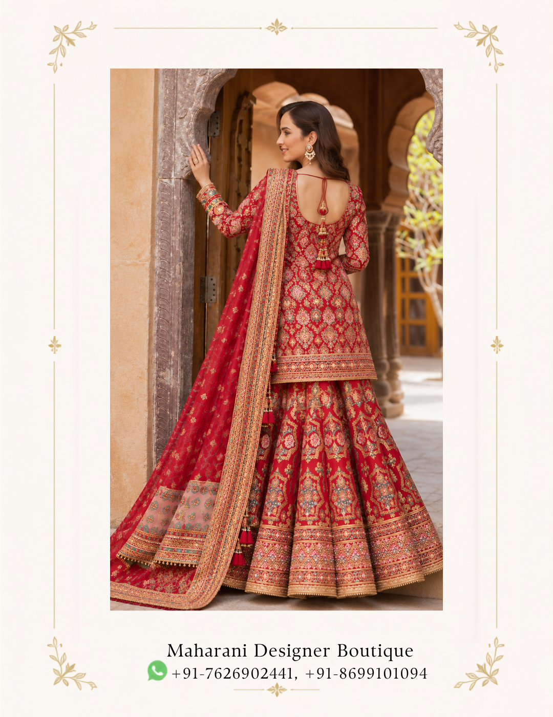 Maharani Crimson Heritage Embroidered Sharara Suit Step into timeless elegance with the Maharani Crimson Heritage Embroidered Sharara Suit, Crimson Red Embroidered Sharara Suit with Designer Dupatta , Maharani Designer Boutique, a luxurious ensemble featuring a rich crimson red base adorned with intricate multicolour and golden embroidery. Perfect for weddings, mehndi ceremonies, festive celebrations, sangeet functions, family gatherings and party wear, this designer sharara suit brings together traditional craftsmanship and a luxurious contemporary silhouette. Brand: Maharani Designer Boutique Category: Sharara Suit Colour: Crimson Red with Multicolour & Gold Detailing Work: Embroidery, Traditional Motifs & Embellishment Occasion: Wedding, Mehndi, Sangeet, Festive & Party Wear Maharani Crimson Heritage Bridal Lehenga, Maharani Black Crimson Heritage Printed Saree, Maharani Royal Crimson Bridal Lehenga, Maharani Crimson Royal Bridal Lehenga Choli, Maharani Crimson Royal Embroidered Bridal Lehenga,
