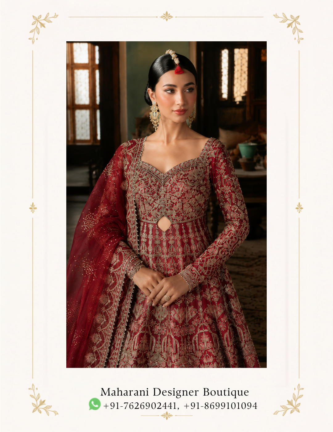 Laal Noor Red Embroidered Long Designer Dress Make a statement with Laal Noor, an elegant red long designer dress created for women who love timeless glamour and sophisticated ethnic-inspired fashion. Featuring a graceful floor-length silhouette, rich red colour, and exquisite detailing, this statement dress creates a luxurious and flattering look for special occasions. Its flowing design adds movement and elegance, making it an ideal choice for celebrations where you want to stand out. Perfect for weddings, receptions, festive celebrations, engagement parties, evening events, and glamorous gatherings, Laal Noor brings together traditional elegance and contemporary style. Perfect for: • Wedding & Reception Wear • Engagement Parties • Festive Celebrations • Evening Parties • Sangeet & Mehendi • Special Occasions Colour: Rich Red Style: Elegant • Glamorous • Regal Length: Floor-Length / Long Dress Occasion: Party, Wedding & Festive Wear