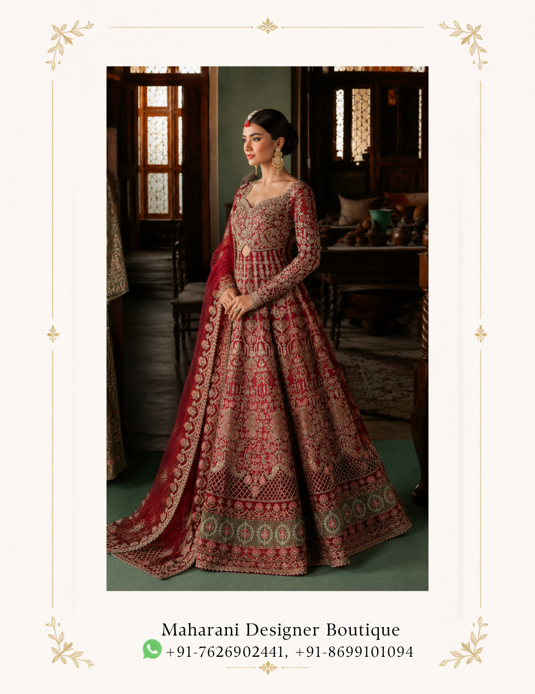 Laal Noor Red Embroidered Long Designer Dress Make a statement with Laal Noor, an elegant red long designer dress created for women who love timeless glamour and sophisticated ethnic-inspired fashion. Featuring a graceful floor-length silhouette, rich red colour, and exquisite detailing, this statement dress creates a luxurious and flattering look for special occasions. Its flowing design adds movement and elegance, making it an ideal choice for celebrations where you want to stand out. Perfect for weddings, receptions, festive celebrations, engagement parties, evening events, and glamorous gatherings, Laal Noor brings together traditional elegance and contemporary style. Perfect for: • Wedding & Reception Wear • Engagement Parties • Festive Celebrations • Evening Parties • Sangeet & Mehendi • Special Occasions Colour: Rich Red Style: Elegant • Glamorous • Regal Length: Floor-Length / Long Dress Occasion: Party, Wedding & Festive Wear