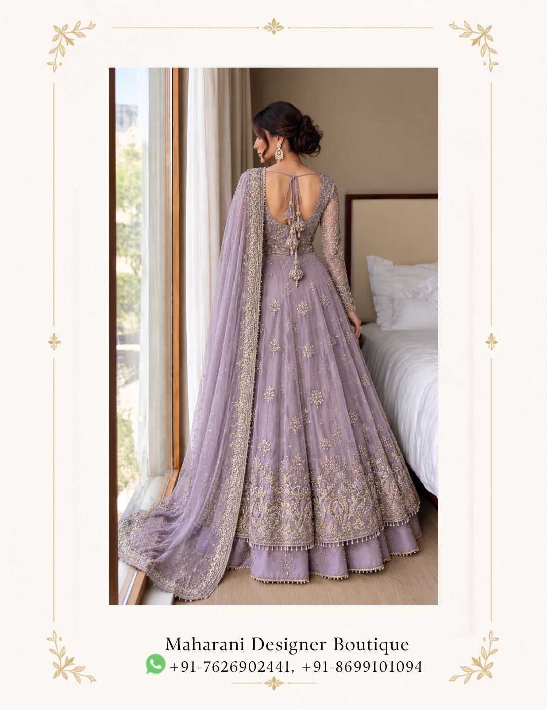 Maharani Lavender Blossom Embroidered Anarkali Suit Embrace graceful elegance with the Maharani Lavender Blossom Embroidered Anarkali Suit, Lavender Embroidered Anarkali Suit with Dupatta, Maharani Designer Boutique, a sophisticated ensemble crafted in a soft lavender hue with delicate all-over embellishment. Perfect for weddings, receptions, festive celebrations, engagement ceremonies, mehndi functions and elegant evening occasions, this designer Anarkali blends timeless Indian craftsmanship with contemporary sophistication. Brand: Maharani Designer Boutique Category: Designer Anarkali Suit Colour: Lavender Work: Floral Embroidery & Embellishment Occasion: Wedding, Festive & Party Wear Peach Blossom Embroidered Sharara Suit, Lavender Gold Embroidered Salwar Suit,Lavender Silver Embroidered Lehenga Choli,MDB 22624 ,Luxury Floral Embroidered Sharara Suit ,Royal Blue Floral Embroidered Punjabi Salwar Suit