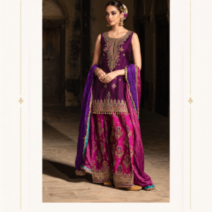 Maharani Royal Plum & Magenta Embroidered Salwar Suit Elevate your ethnic wardrobe with the Maharani Royal Plum & Magenta Embroidered Salwar Suit, Purple Designer Salwar Suit with Magenta Bottom & Embroidered Dupatta, Maharani Designer Boutique Jalandhar, a luxurious ensemble featuring rich jewel tones and intricate traditional embroidery. Perfect for weddings, festive celebrations, mehendi functions, sangeet ceremonies, family gatherings and special occasions, this designer salwar suit blends traditional Indian craftsmanship with a rich contemporary colour palette. Brand: Maharani Designer Boutique Category: Designer Salwar Suit Colour: Plum Purple, Magenta & Turquoise Work: Embroidery & Traditional Border Work Occasion: Wedding, Festive, Mehendi & Sangeet Wear